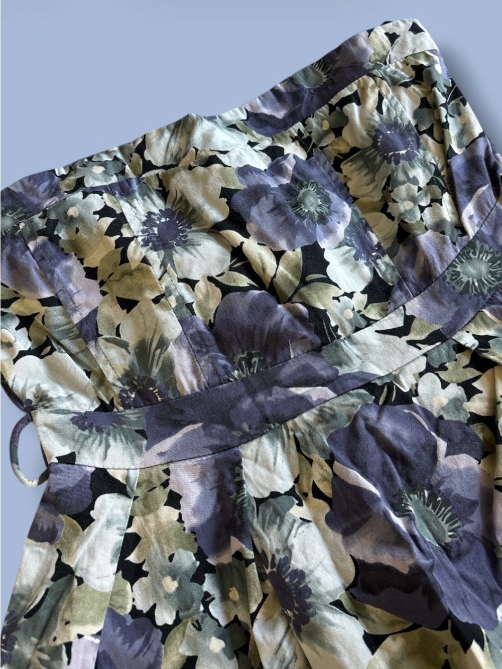 Papaya Floral Strapless Bubble Dress Size S Dark Purple Moody Floral Mini Y2K - Picture 5 of 9
